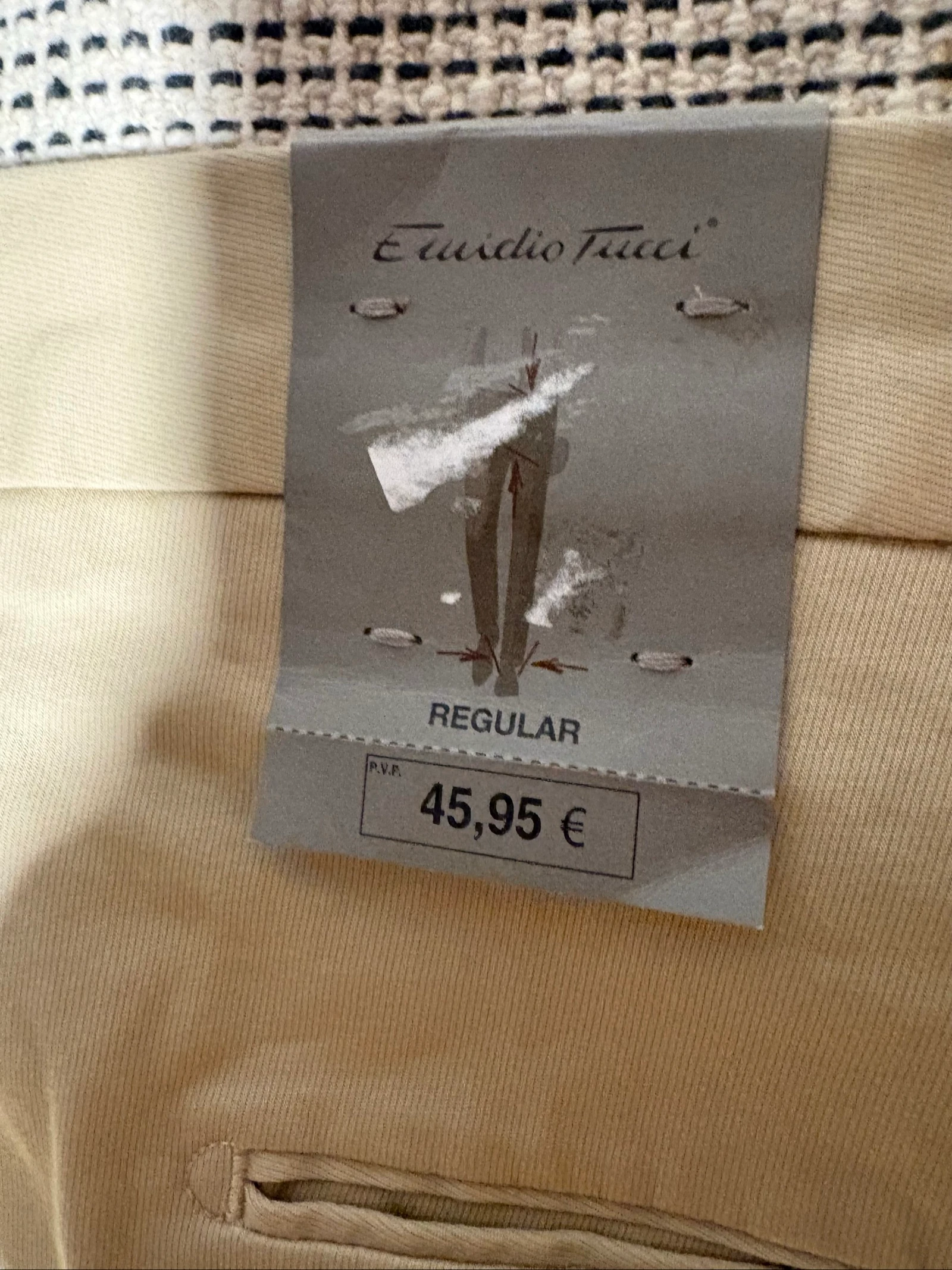 Pantalón chino beige Emidio Tucci El Corte Inglés t66 regular fit beige trousers chino – photo 7